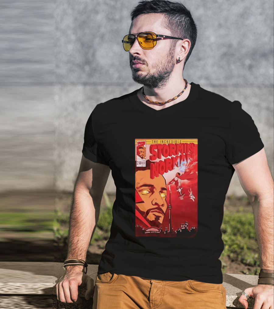 The Incredible Stormin Norman Comic Book Flying Superhero Cityscape 25 Cent Issue 24 T-Shirt