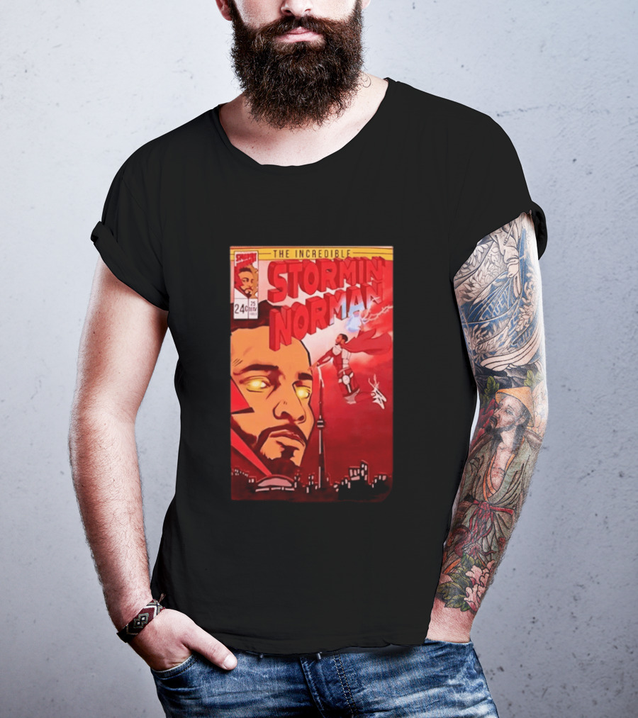 The Incredible Stormin Norman Comic Book Flying Superhero Cityscape 25 Cent Issue 24 T-Shirt