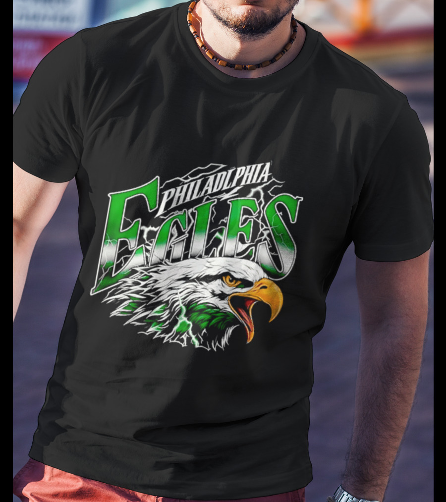 Philadelphia Eagles Lightning Eagle Green T-Shirt
