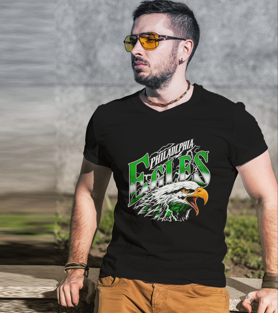 Philadelphia Eagles Lightning Eagle Green T-Shirt