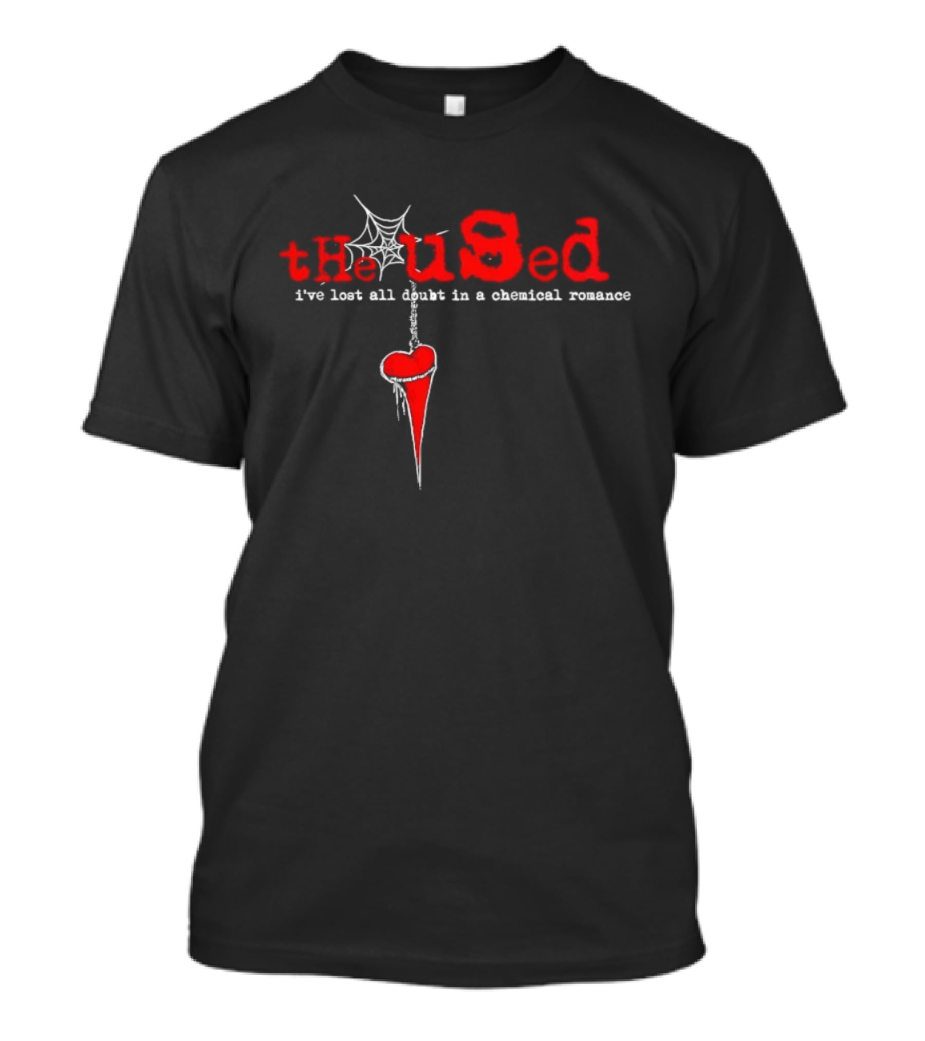 The Used I've Lost All Doubt In A Chemical Romance Heart And Spider Web T-Shirt