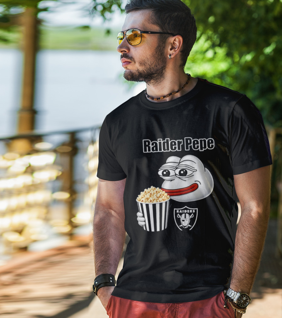 Las Vegas Raiders Raider Pepe Popcorn Meme T-Shirt