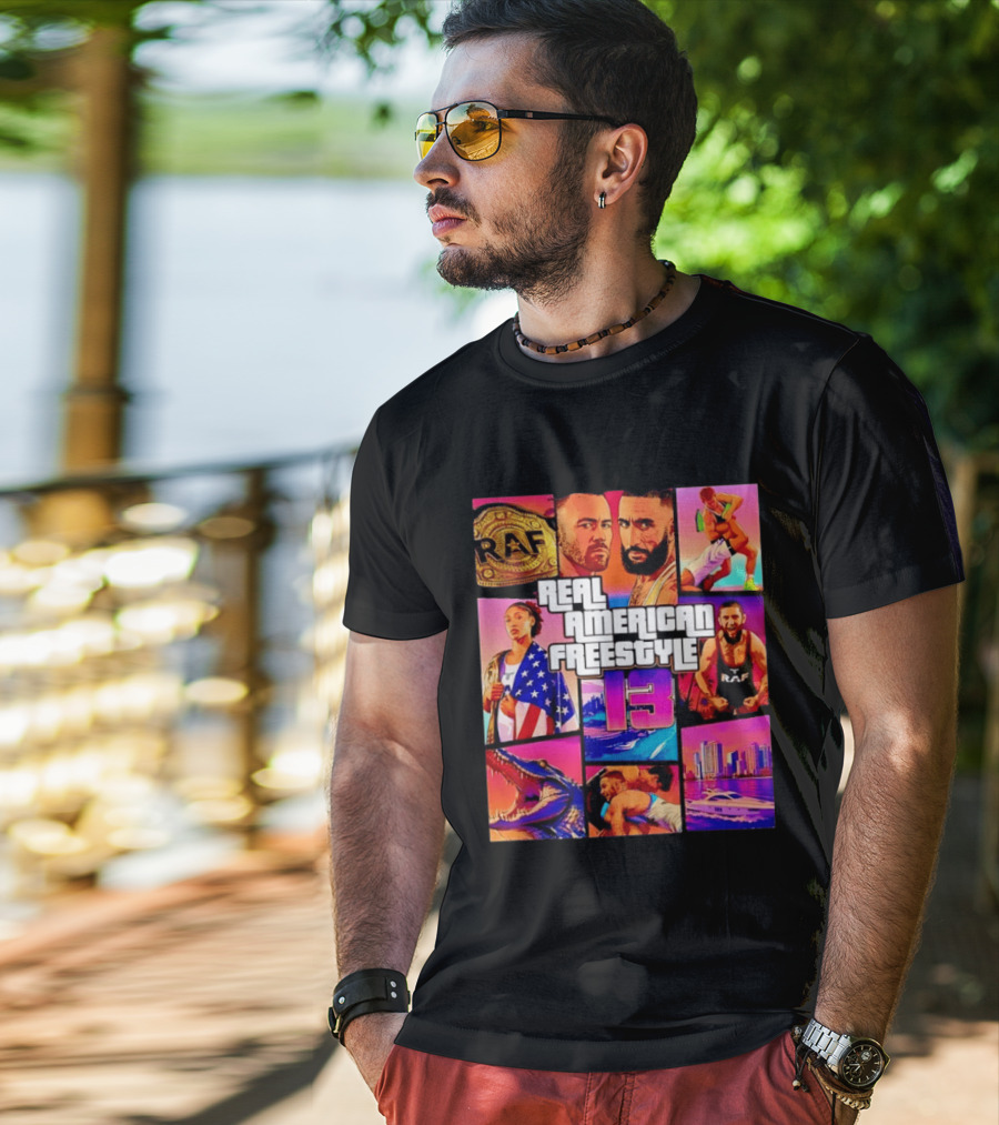Real American Freestyle 13 Wrestling RAF Alligator Miami Scene T-Shirt