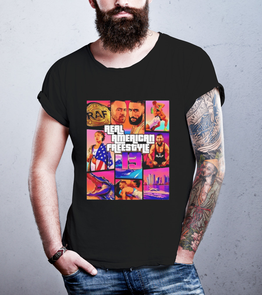 Real American Freestyle 13 Wrestling RAF Alligator Miami Scene T-Shirt
