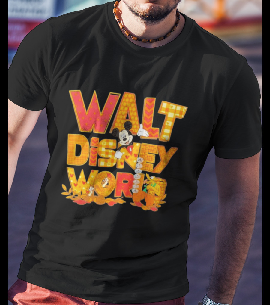 Walt Disney World Mickey Mouse Pluto Disney Characters Fall T-Shirt