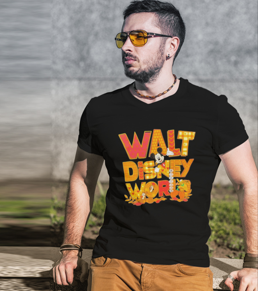 Walt Disney World Mickey Mouse Pluto Disney Characters Fall T-Shirt