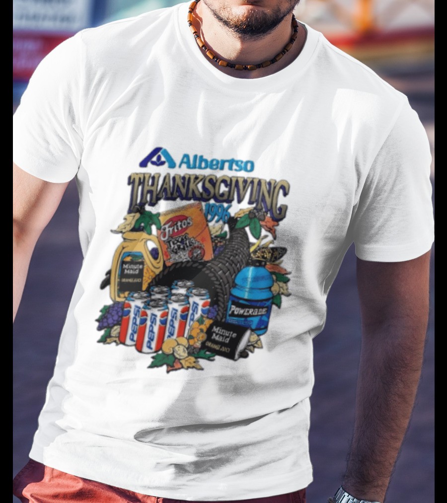 Albertsons Thanksgiving 1996 Fritos Pepsi Powerade Minute Maid Collage T-Shirt