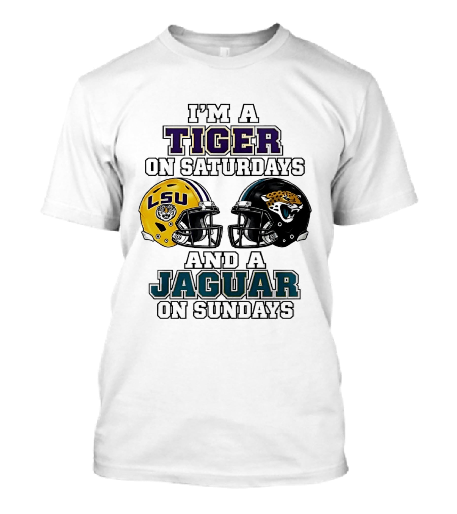 LSU Tigers Saturday Spirit Jacksonville Jaguars Sunday Fandom T-Shirt