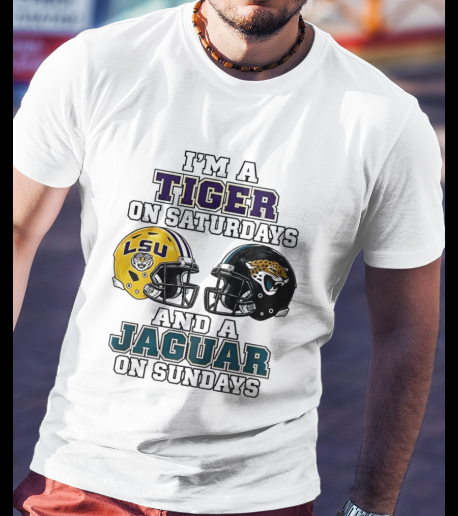 LSU Tigers Saturday Spirit Jacksonville Jaguars Sunday Fandom T-Shirt