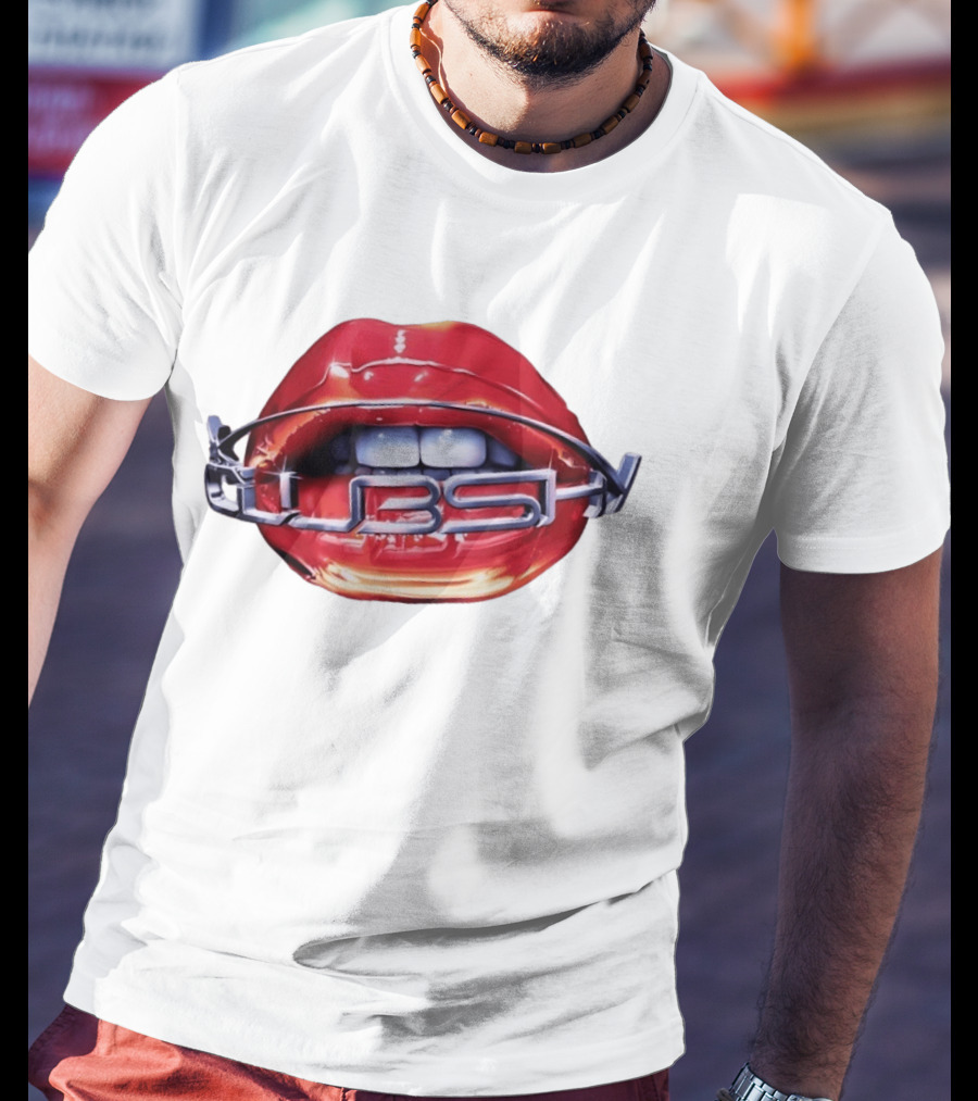 Chicago Cubs Lips Y2K MLB Baseball Chrome Letters T-Shirt