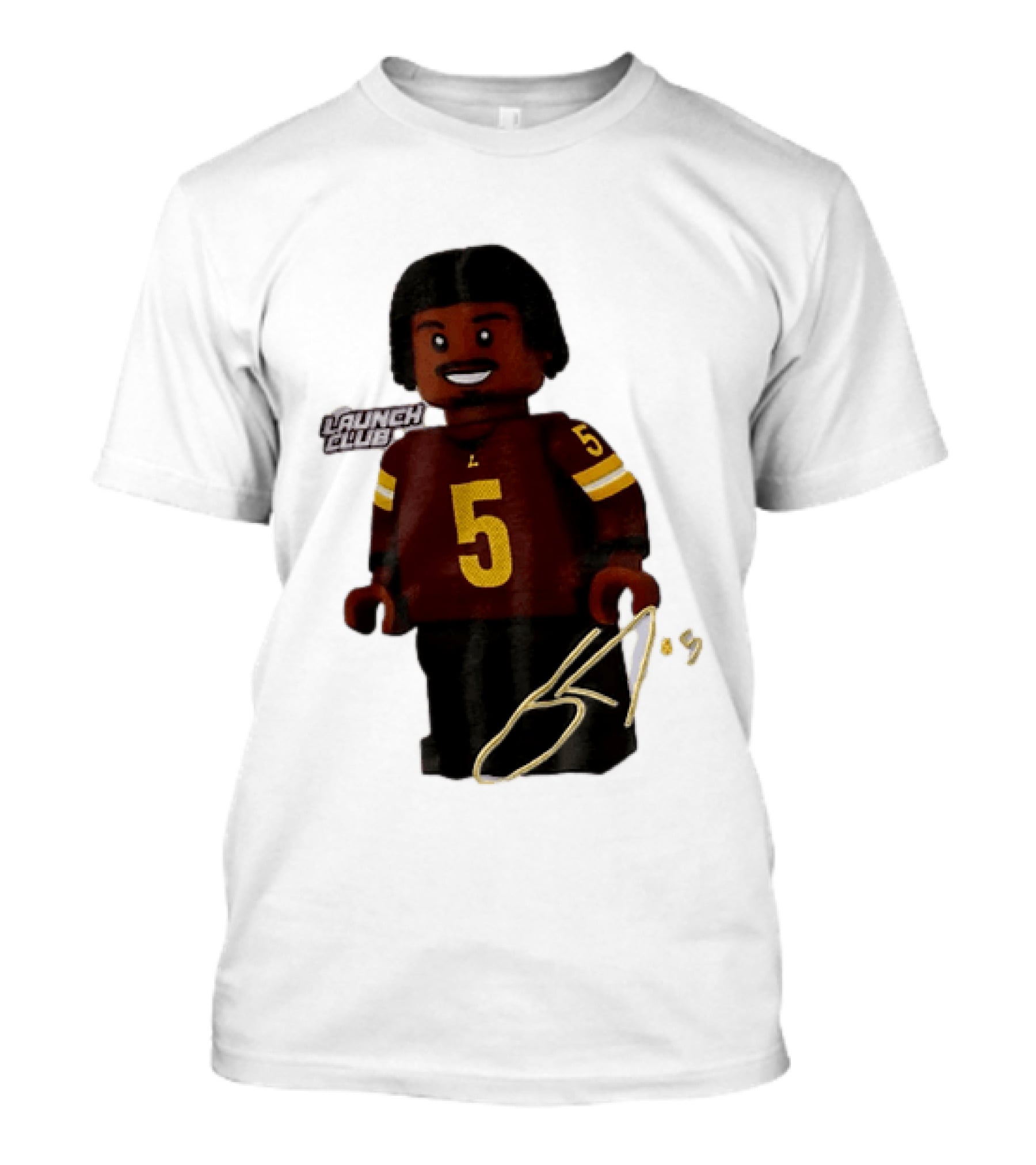 Washington Commanders Quarterback Jayden Daniels Launch Club Number 5 T-Shirt