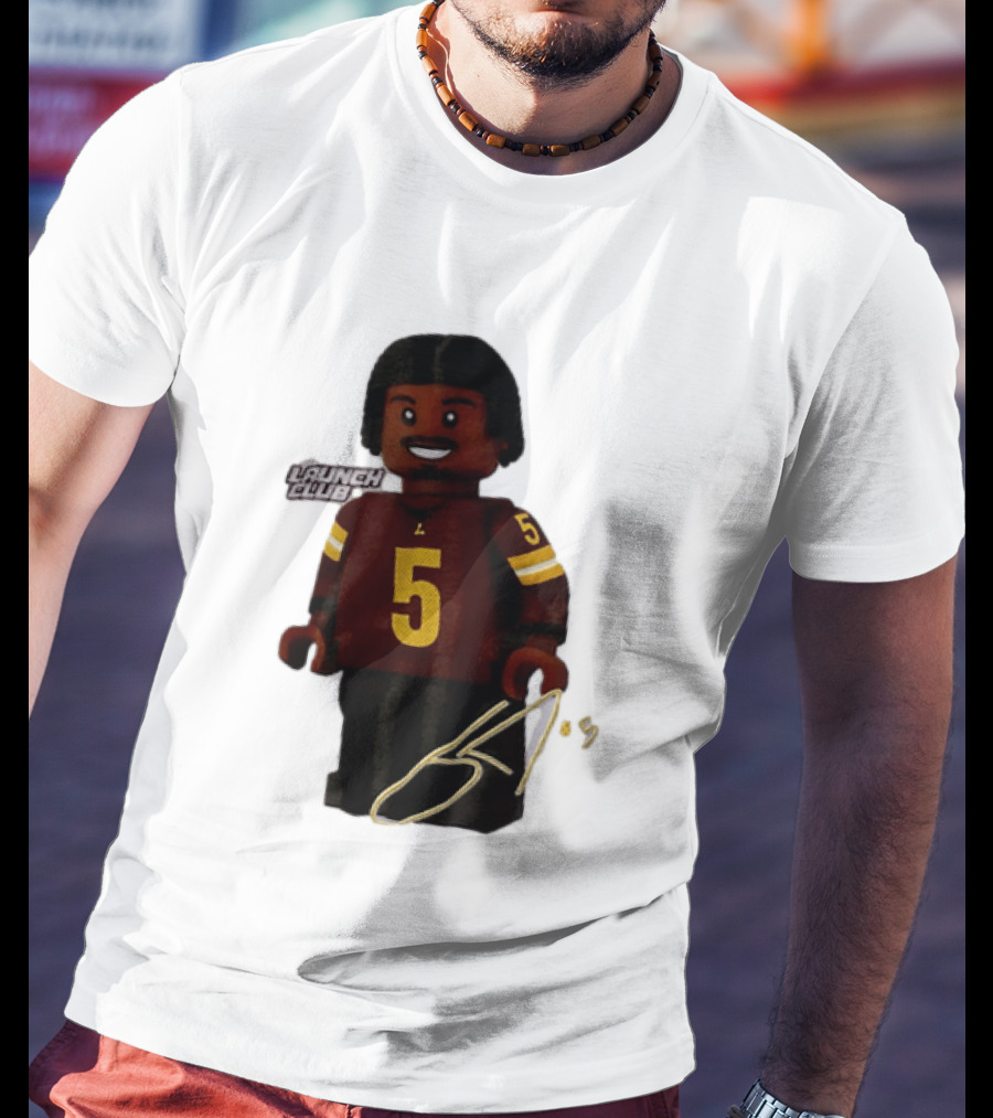 Washington Commanders Quarterback Jayden Daniels Launch Club Number 5 T-Shirt
