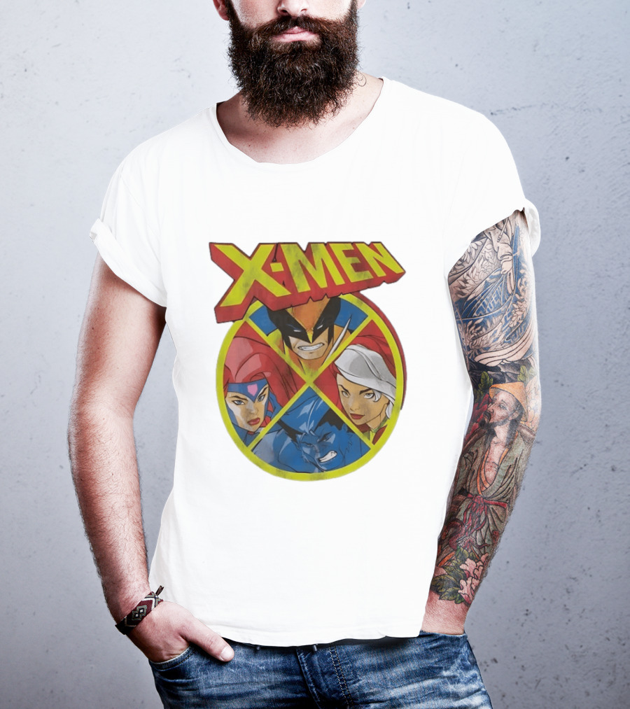X Men Wolverine Jean Grey Rogue Beast Classic Comic Characters T-Shirt