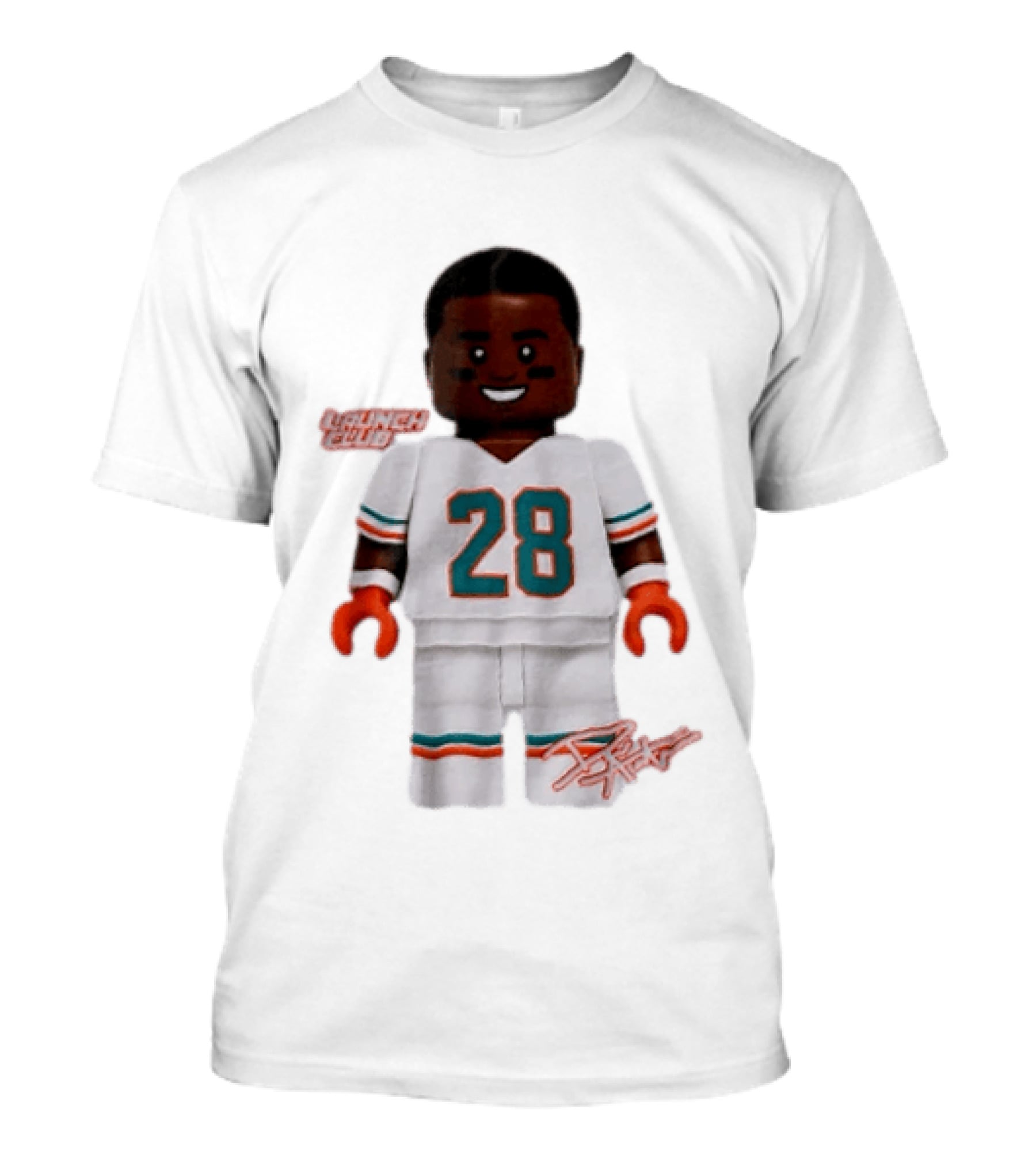 Miami Dolphins De'Von Achane 28 Launch Code Lego T-Shirt