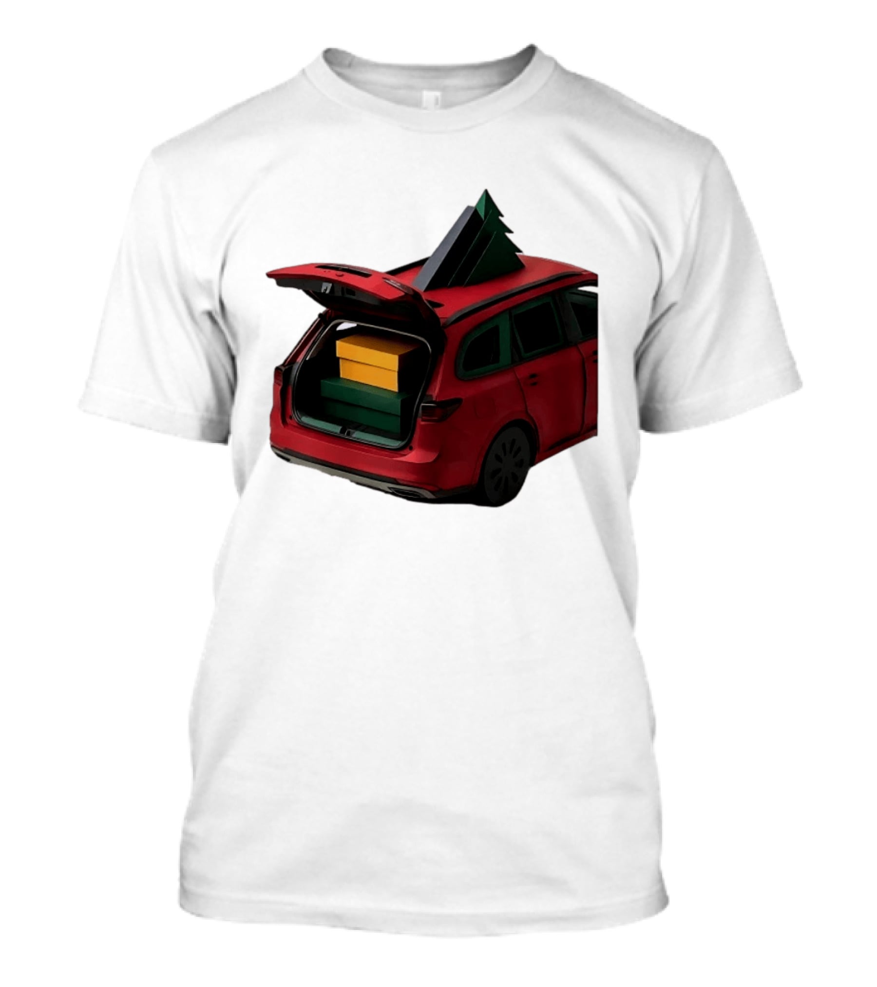 Most Likely To Pack The Car Festive Holiday Travel Scene With Christmas Tree And Gifts T-Shirt