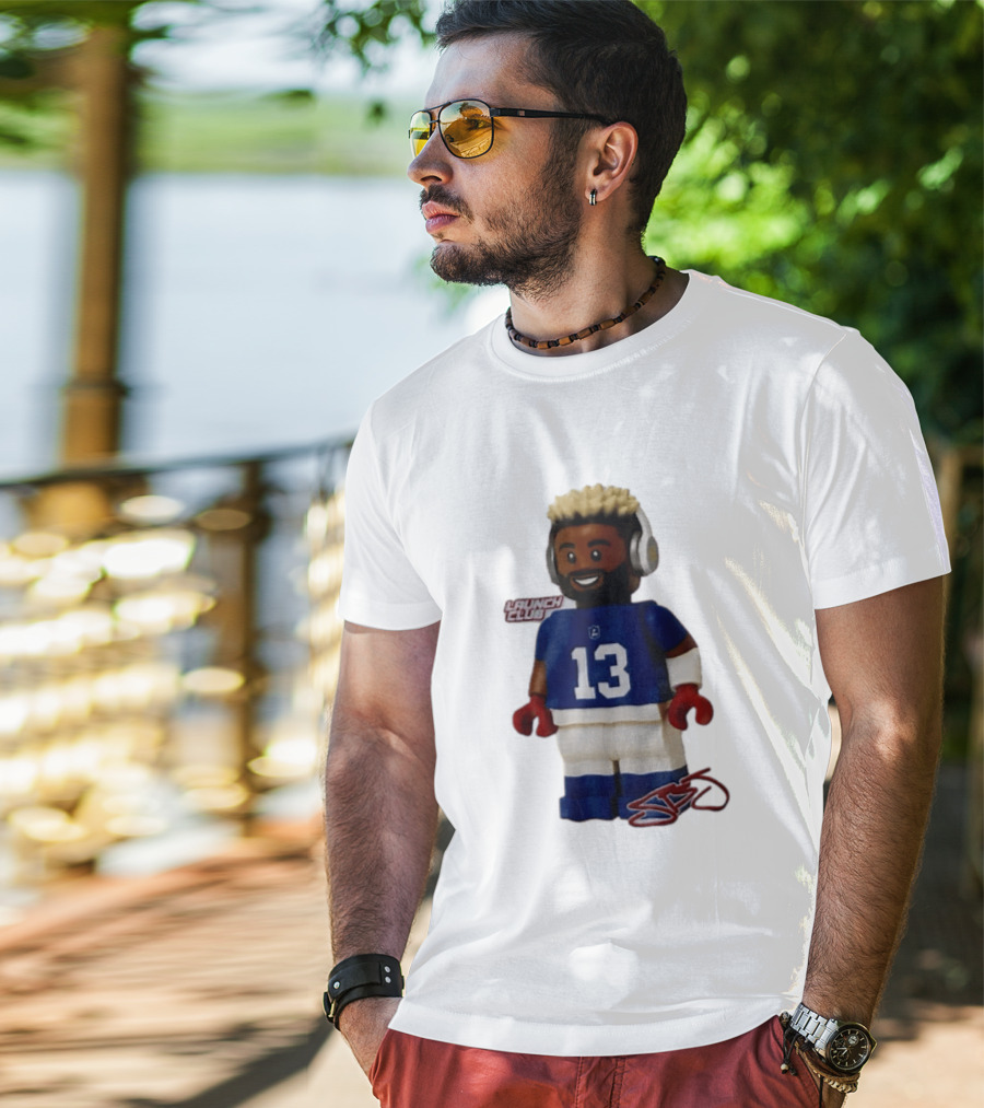 New York Giants Odell Beckham Jr. 13 Lego Figure Launch Club T-Shirt