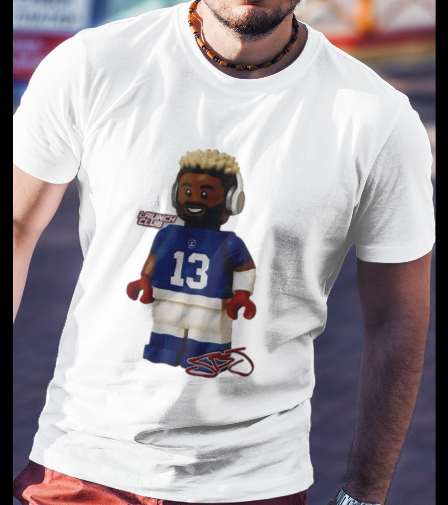 New York Giants Odell Beckham Jr. 13 Lego Figure Launch Club T-Shirt