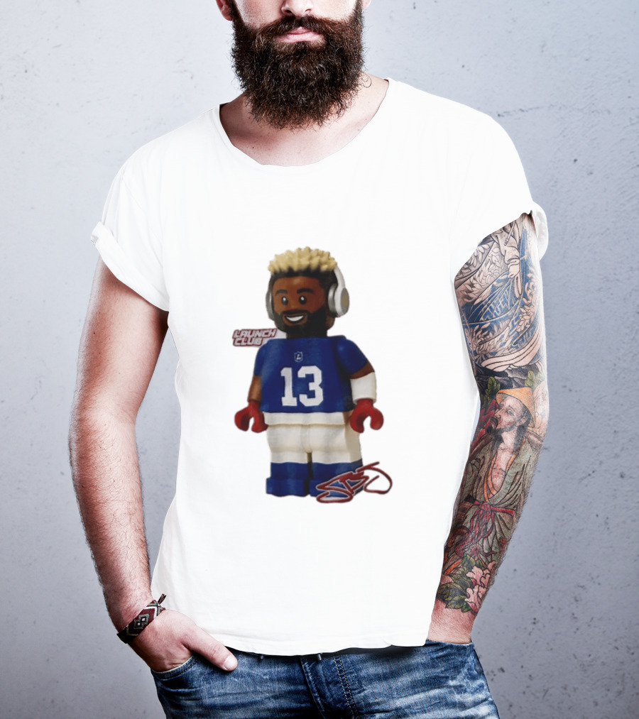 New York Giants Odell Beckham Jr. 13 Lego Figure Launch Club T-Shirt