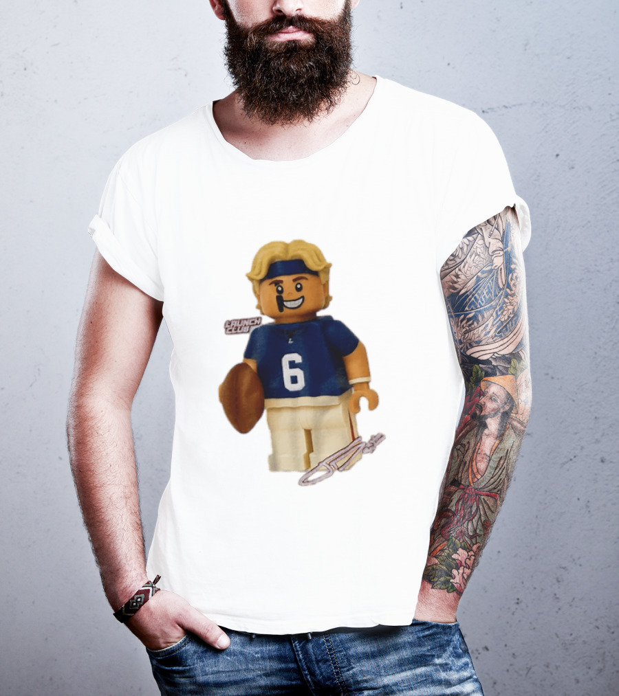 New York Giants Quarterback Jaxson Dart Lego Launch Club 6 Football Cartoon T-Shirt