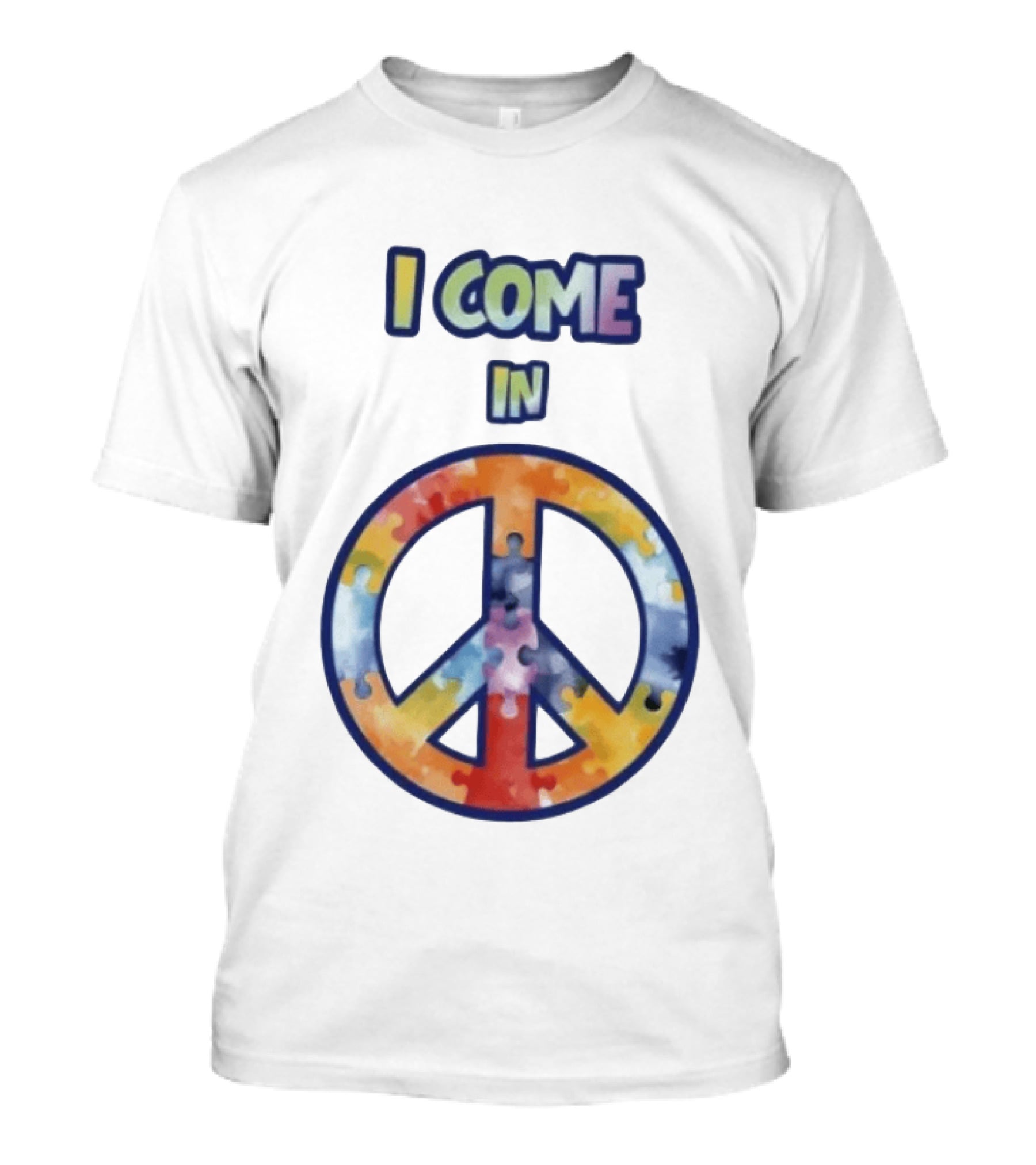 I Come In Peace Puzzle Piece Autism Awareness T-Shirt