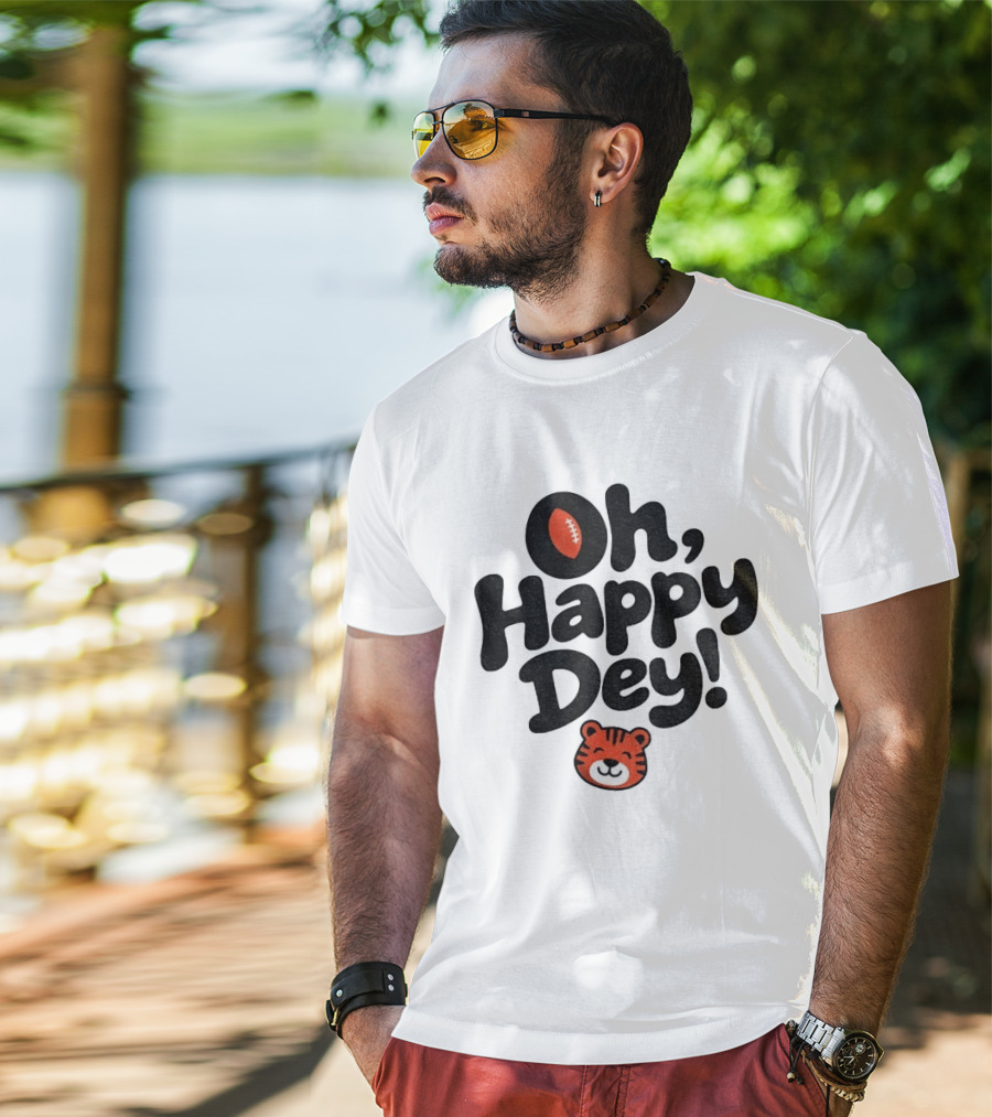 Oh Happy Dey Cincinnati Bengals Football Tiger T-Shirt