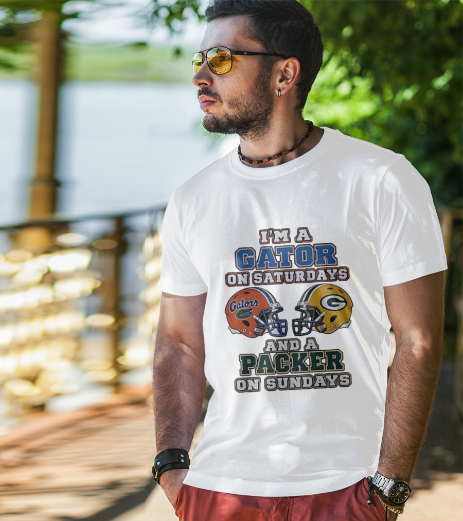 I'm A Gator On Saturdays And A Packer On Sundays Football Fan Gear T-Shirt