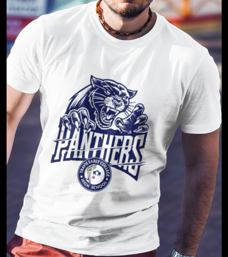Travis Early College High School Panthers Roaring Panther Paw Claw T-Shirt