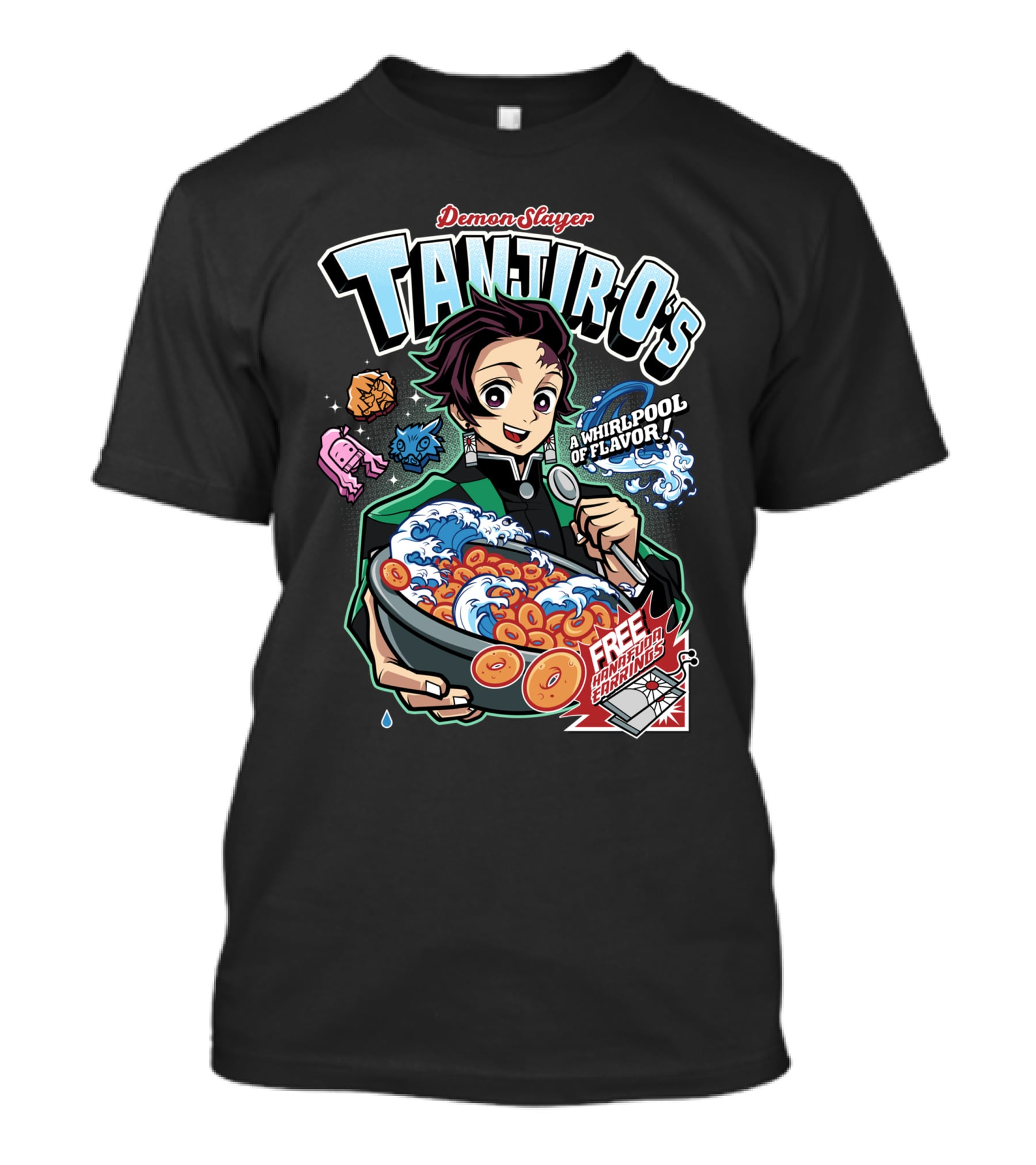 Demon Slayer Tanjiro Kamado A Whirlpool Of Flavor Free Nezuko Charms T-Shirt
