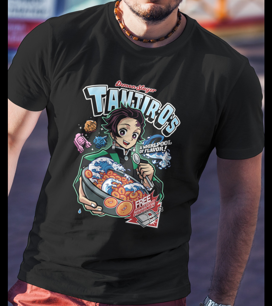 Demon Slayer Tanjiro Kamado A Whirlpool Of Flavor Free Nezuko Charms T-Shirt