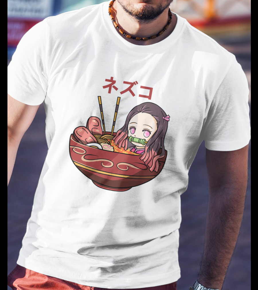 Nezuko Ramen Bowl Kimetsu No Yaiba Demon Slayer Character T-Shirt