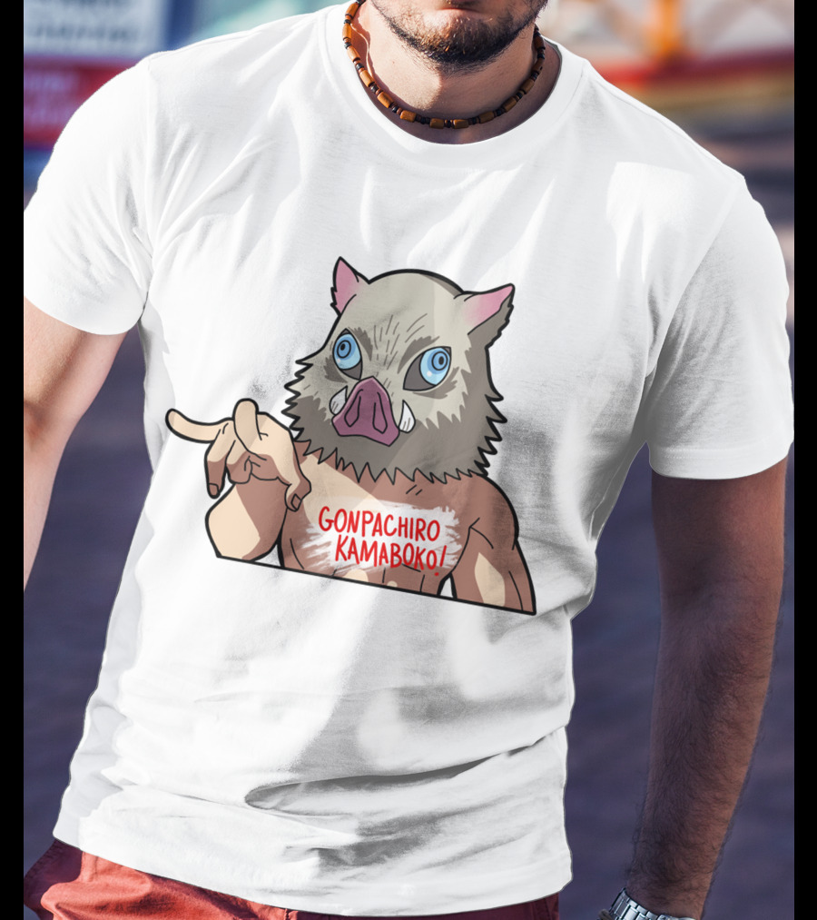 Kimetsu No Yaiba Demon Slayer Inosuke Gonpachiro Kamaboko T-Shirt