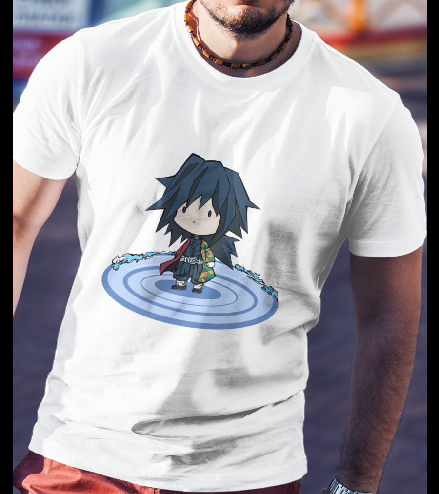 Giyu Tomioka Chibi Character Water Circle Kimetsu No Yaiba Demon Slayer T-Shirt