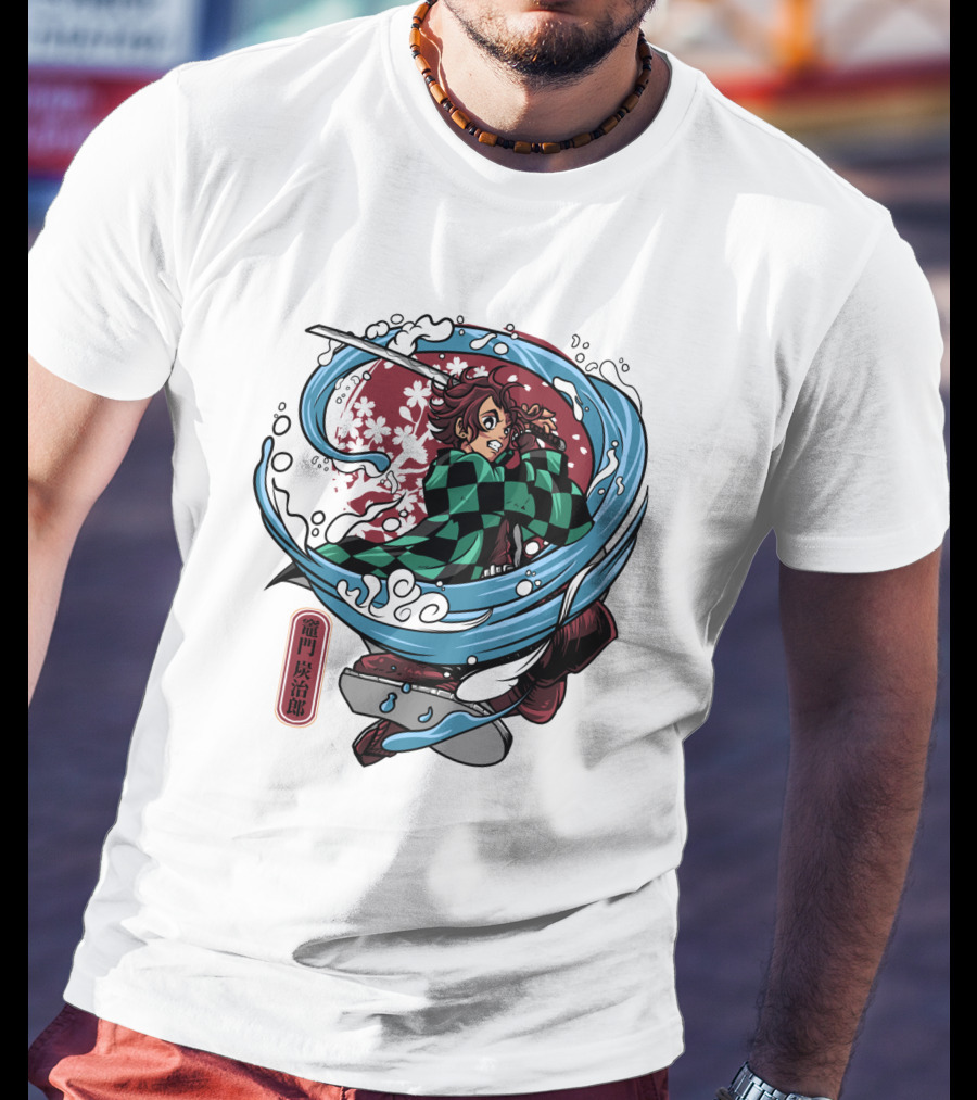 Demon Slayer Kimetsu No Yaiba Tanjiro Kamado Water Breathing Technique T-Shirt
