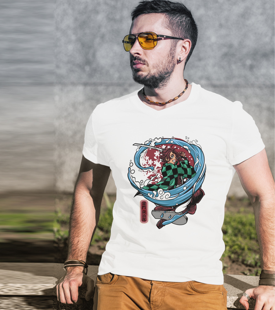 Demon Slayer Kimetsu No Yaiba Tanjiro Kamado Water Breathing Technique T-Shirt