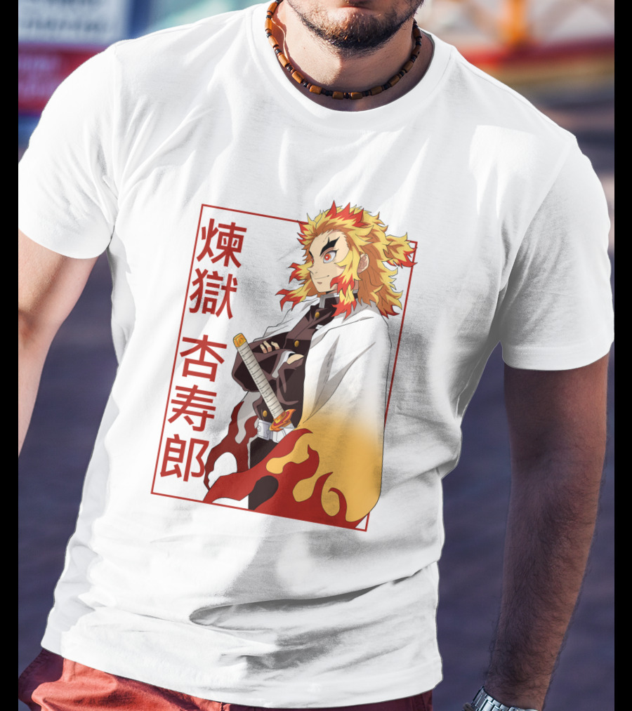 Demon Slayer Kimetsu No Yaiba Rengoku Kyojuro Flame Hashira T-Shirt