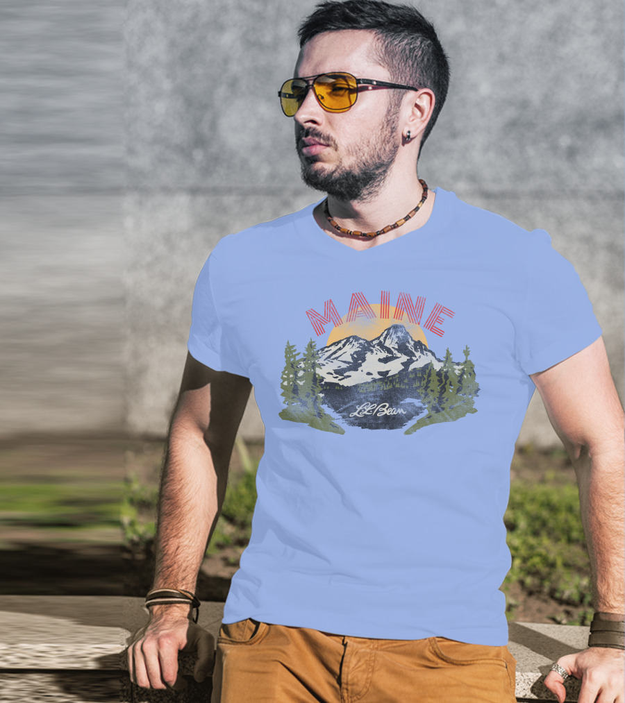 MAINE LL BEAN Mountain Landscape T-Shirt