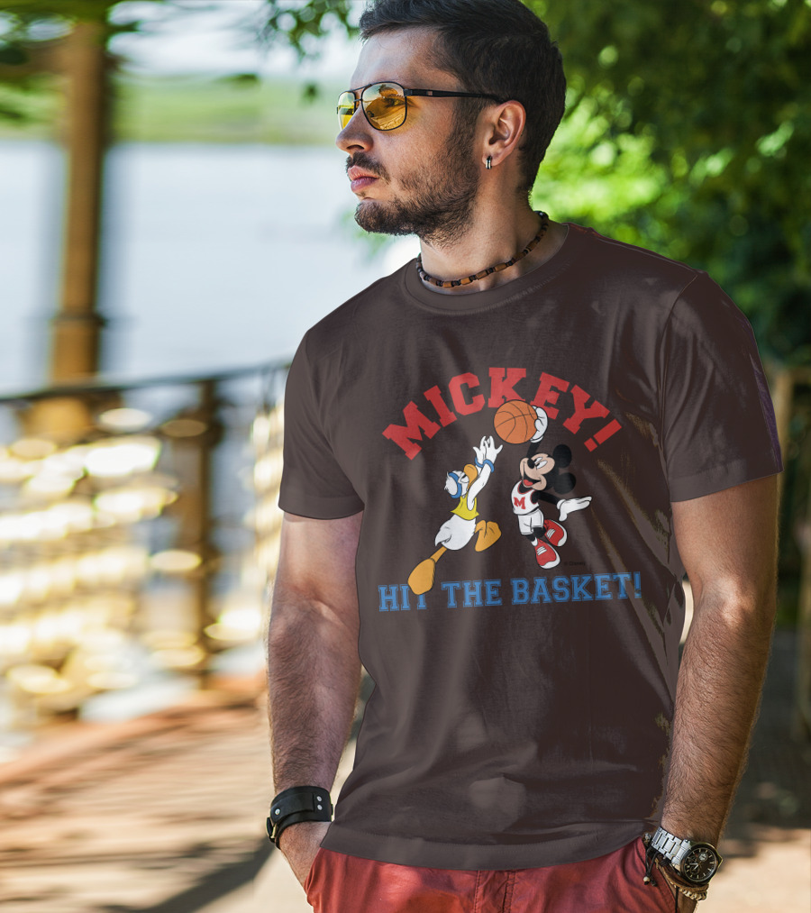 Mickey Hit The Basket Basketball Challenge T-Shirt