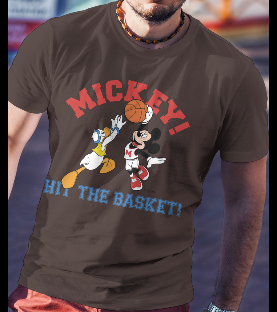 Mickey Hit The Basket Basketball Challenge T-Shirt