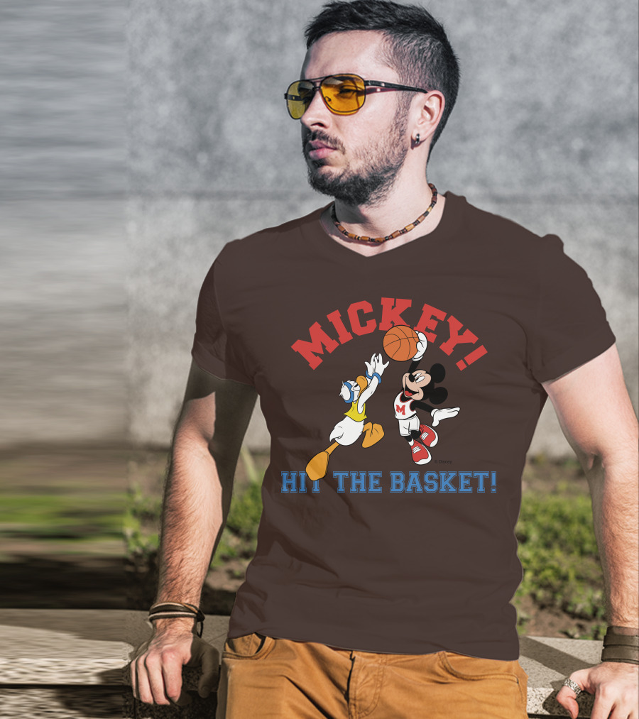 Mickey Hit The Basket Basketball Challenge T-Shirt