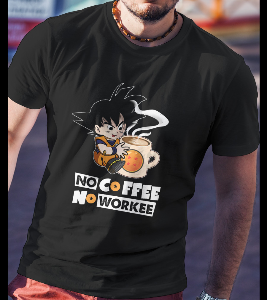 Kid Goku No Coffee No Workee Dragon Ball Mug T-Shirt