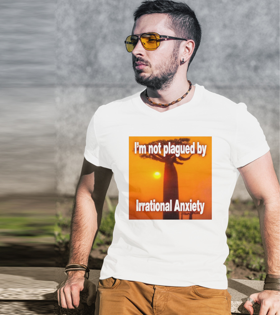 Imbuggyhear Global Self Hypnosis I'm Not Plagued By Irrational Anxiety Baobab Tree Sunset T-Shirt
