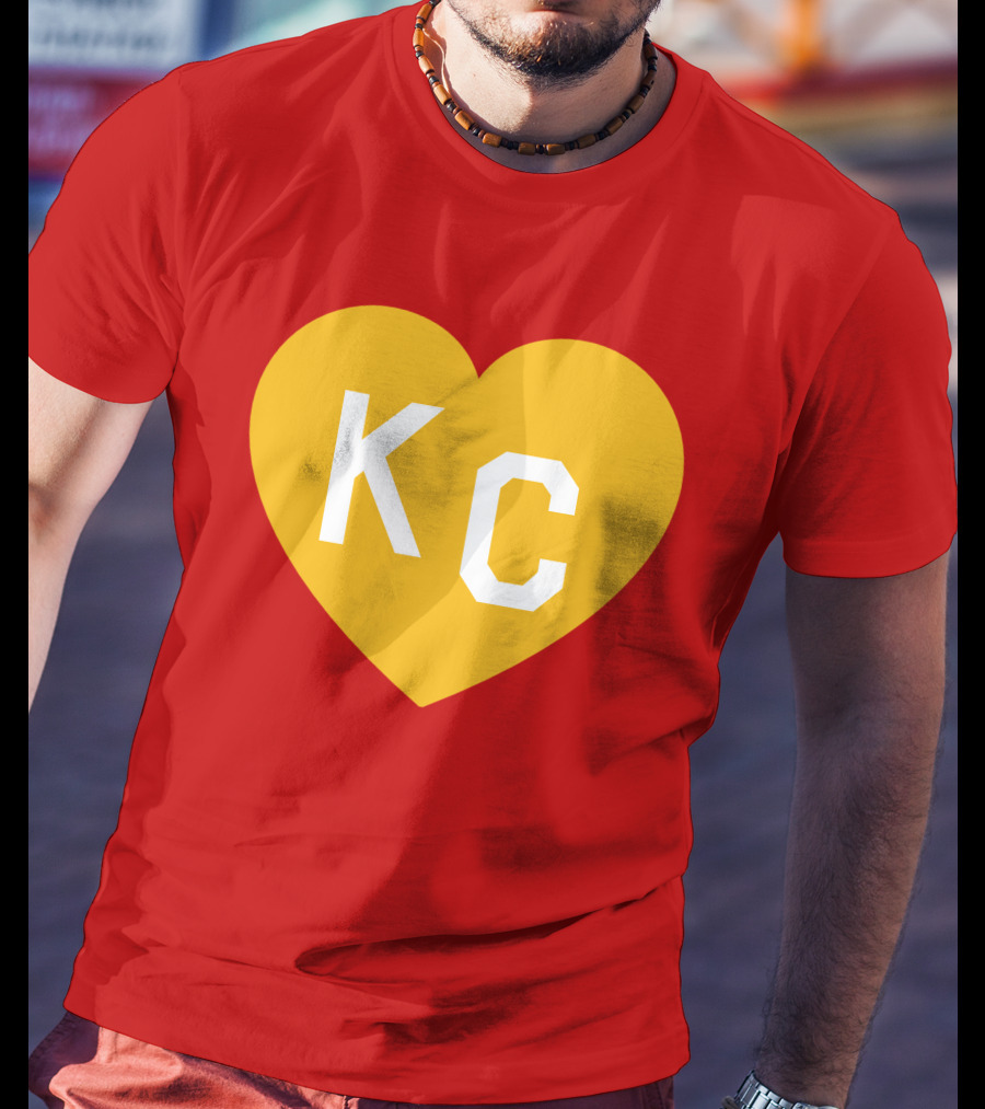 Mishacollinscloset Charlie Hustle Red And Gold KC Heart T-Shirt