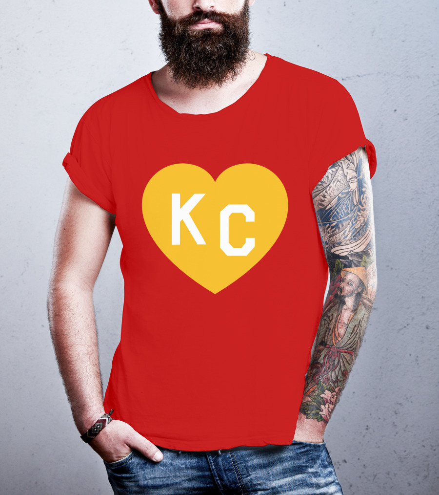 Mishacollinscloset Charlie Hustle Red And Gold KC Heart T-Shirt