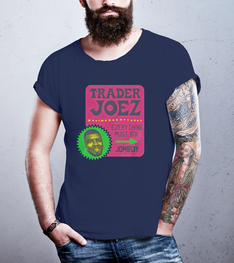 Jomboy Media Shop Trader Joez Everything Must Go Joez McFly Dominican Republic Flag T-Shirt