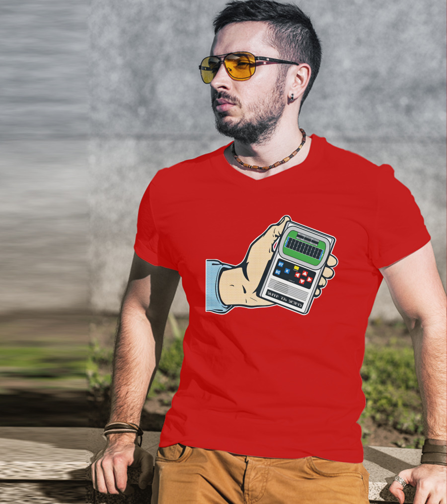 Super 70s Sports Handheld Electronic Football Vintage Style Retro Gaming Nostalgia T-Shirt