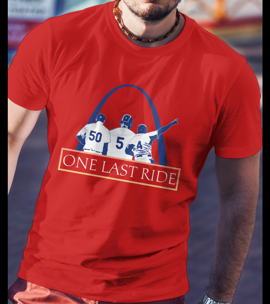 Stl Sports Central Store One Last Ride Baseball Tribute With Arch T-Shirt