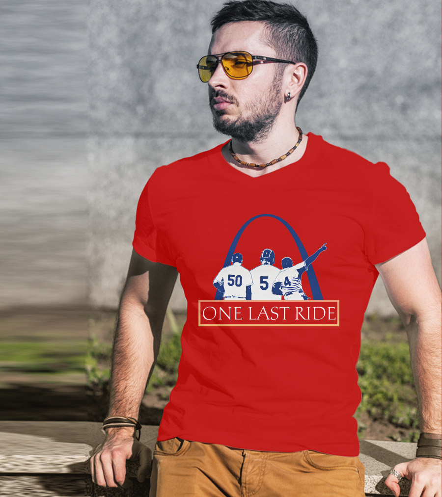 Stl Sports Central Store One Last Ride Baseball Tribute With Arch T-Shirt
