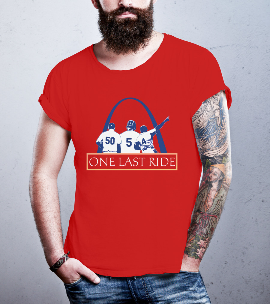 Stl Sports Central Store One Last Ride Baseball Tribute With Arch T-Shirt