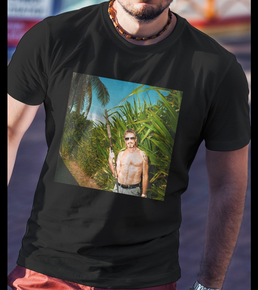 We Are Change Store Great Mac Luke Rudkowski Shirtless Jungle Man With Rifle T-Shirt
