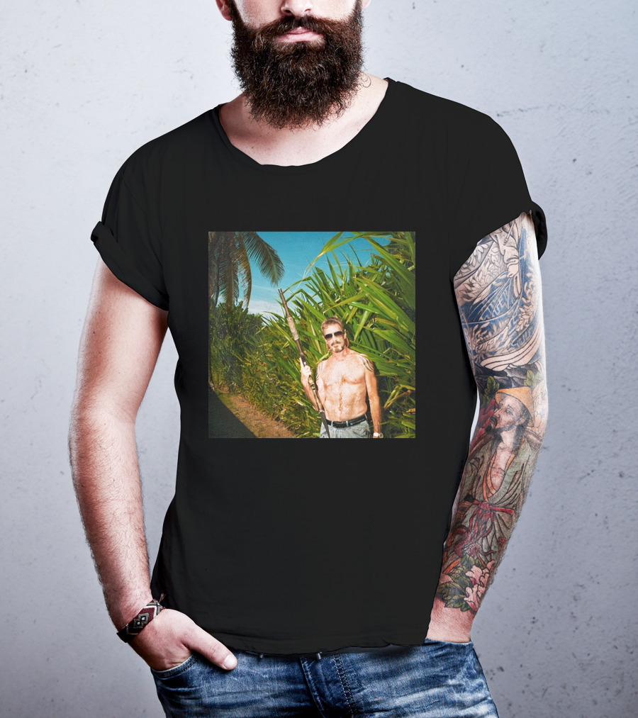We Are Change Store Great Mac Luke Rudkowski Shirtless Jungle Man With Rifle T-Shirt
